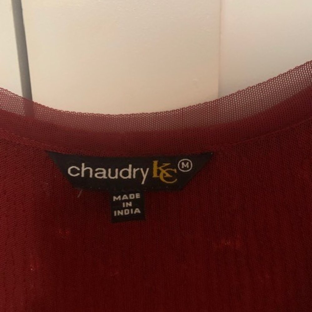 NWOT Chaudry KC Red Sequin Top - Picture 2 of 4